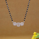 Classic Three Stone Silver  Mangalsutra
